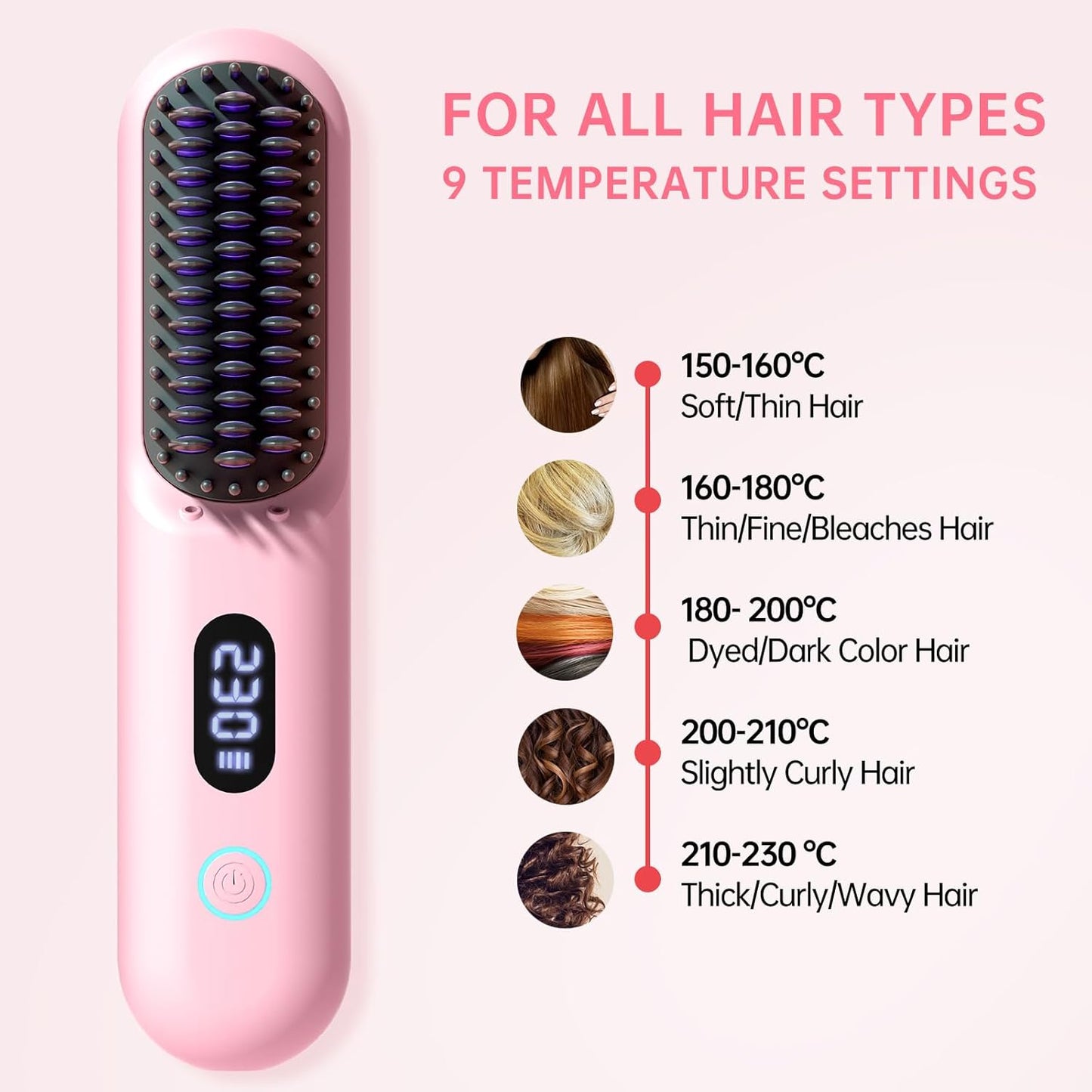 Cordless Hair Straightener Brush