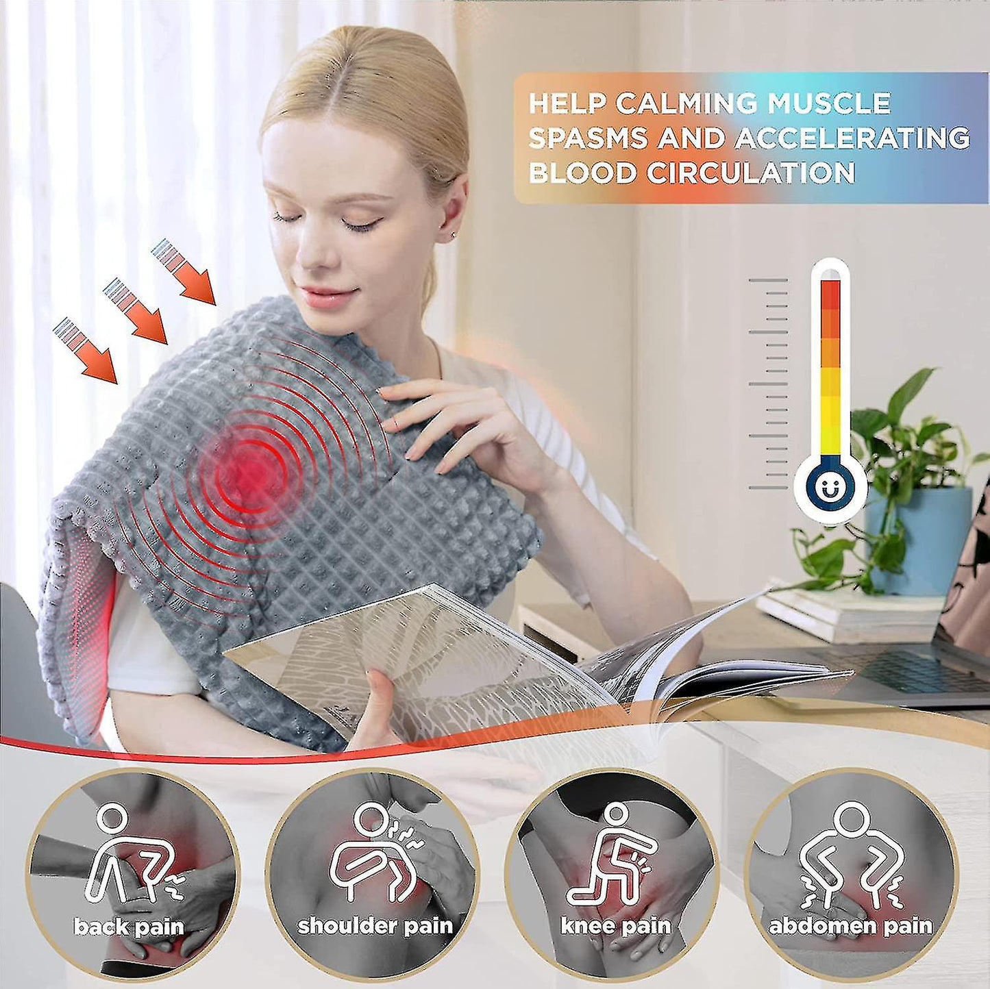 Calming Heat Massaging Weighted Heating Pad