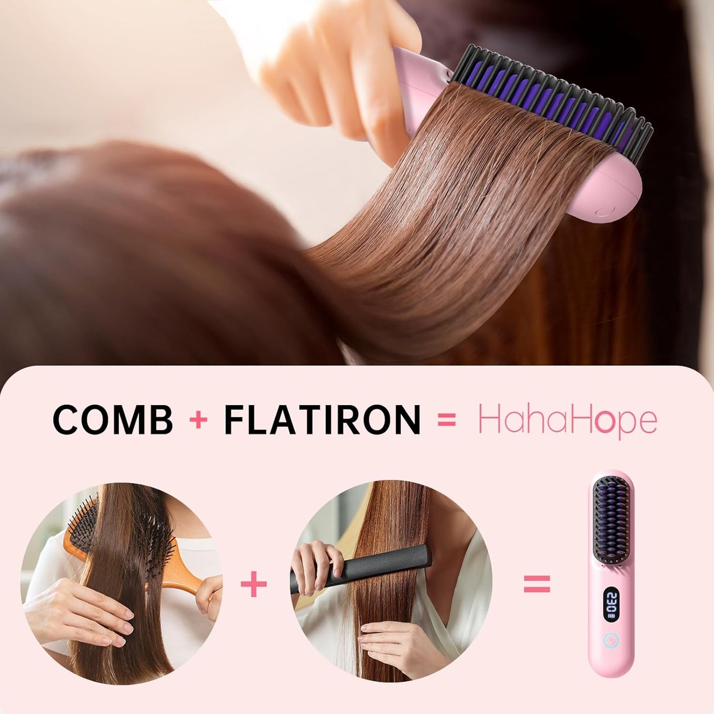 Cordless Hair Straightener Brush